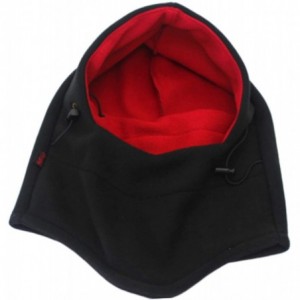 Balaclavas Balaclavas Hat Double Layers Thicken Caps Winter Versatile Neck Warm Fleece Ski Face Mask - Hat00-black&red - C818...
