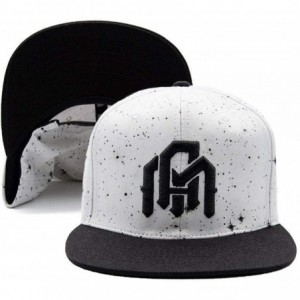 Baseball Caps Adjustable Snapback Hats - Flat Brim Galaxy Print- Tie Dye Cap Designs - Space Minimalist - White V2 - CQ18NYS8...