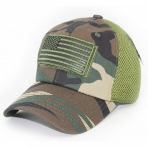 Baseball Caps US Patch Adjustable Plain Trucker Baseball Cap Hats (Multi-Colors) - Green Camo - CW18D6DZHO4 $26.96