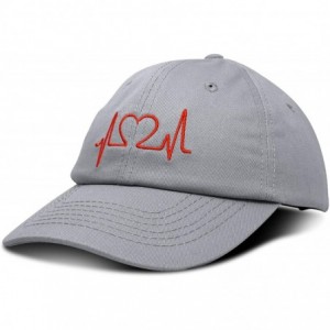 Baseball Caps Heartbeat RN Nurse Hat EKG Baseball Cap Medical Fitness - Gray-red - CJ18OHDQUIW $23.84