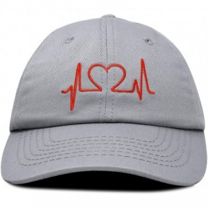Baseball Caps Heartbeat RN Nurse Hat EKG Baseball Cap Medical Fitness - Gray-red - CJ18OHDQUIW $25.67