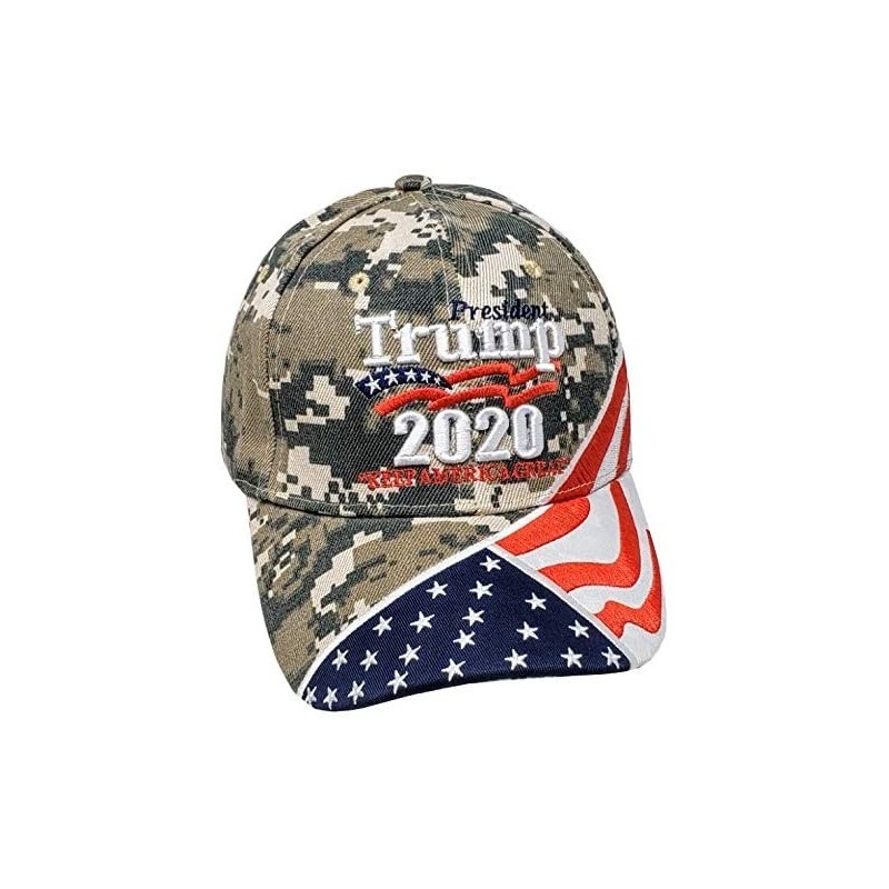 Baseball Caps Donald Trump 2020 Keep America Great Baseball Hat 3D Signature Cap - Camouflage 803c - CI18ZO3QC7Y $9.33