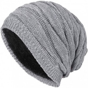 Skullies & Beanies Unisex Men Women Winter Knit Warm Hat Ski Baggy Slouchy Beanie Skull Cap - Gray-a - CL18I7IYHE4 $17.21