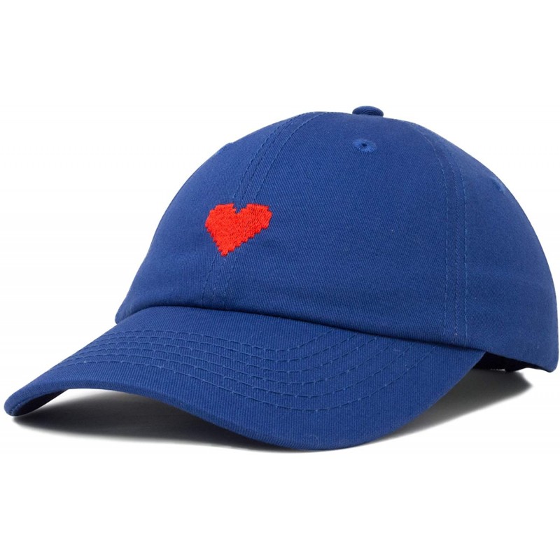 Baseball Caps Pixel Heart Hat Womens Dad Hats Cotton Caps Embroidered Valentines - Royal Blue - CB18LGT98K4 $27.21