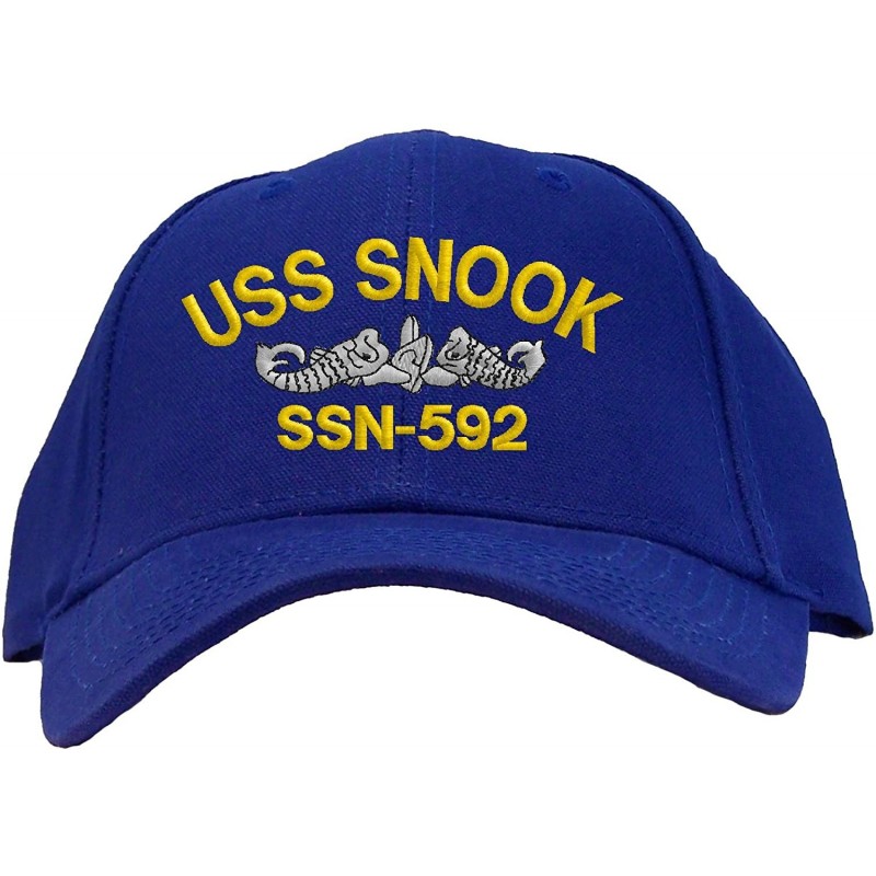 Baseball Caps USS Snook SSN-592 Embroidered Pro Sport Baseball Cap - Royal - CL180OTDLEW $33.08