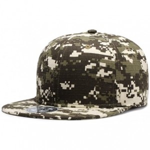 Baseball Caps Unisex Camouflage Flat Bill Hip Hop Hat Snapback Baseball Cap - W121 - CU18D3XWZDX $23.67