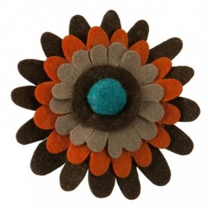 Headbands 3 Layers Gerber Style Large flower Hair Pin and Clip - Brown Orange OSFM - C911KJZODRJ $39.57