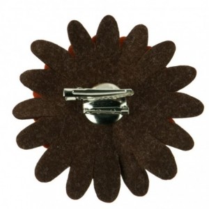 Headbands 3 Layers Gerber Style Large flower Hair Pin and Clip - Brown Orange OSFM - C911KJZODRJ $40.09