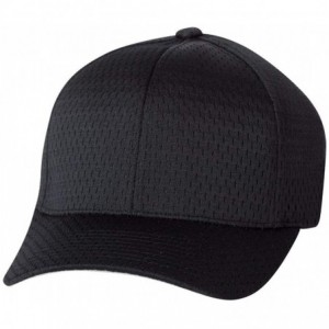 Baseball Caps Athletic Mesh Cap - 6777 - Black - CM11H7ODCDV $20.72