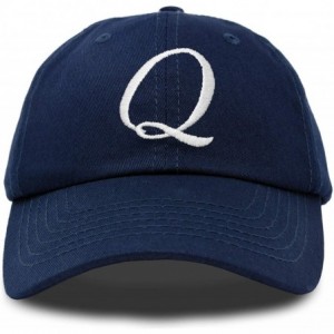 Baseball Caps Initial Hat Letter Q Womens Baseball Cap Monogram Cursive Embroider - Navy Blue - CQ18U6XXQCA $26.28