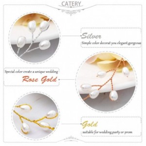 Headbands Bride Wedding Headband Pearl Hair Vine Bridal Hair Accessories for Women(Gold) - Gold - CR18OZ2MOSX $18.77