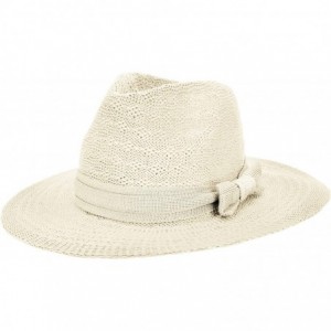Fedoras Coco Women's Open Knit Fedora Hat - Ivory White - CZ18C5NX40A $31.79