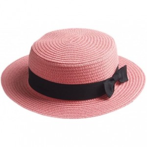 Sun Hats Adult Boater Caps Straw Hats - Peach - C712E1V41O1 $28.92