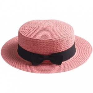 Sun Hats Adult Boater Caps Straw Hats - Peach - C712E1V41O1 $29.27