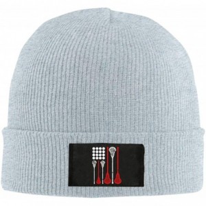 Skullies & Beanies USA Lacrosse American Flag-1 Unisex Knitted Hat Comfortable Snowboarding Hat - Gray - CY18Q86H84Q $25.95