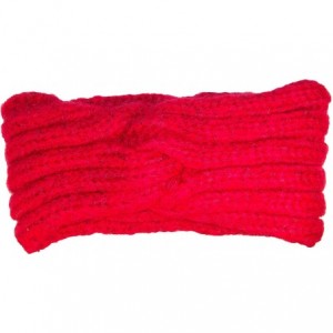 Cold Weather Headbands Womens Rib Stitch W/Twist Design Headband/Warmer (One Size) - Red - CX12N38C7BT $7.96