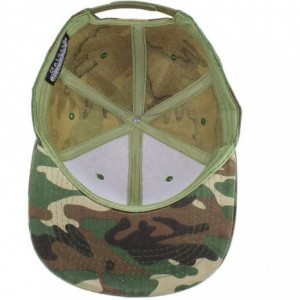 Baseball Caps Plain Blank Flat Brim Adjustable Snapback Baseball Caps LOT 6 Pack - Camo - CC18WE0D6SN $31.84