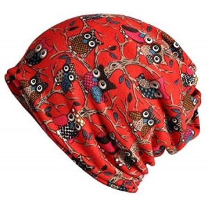 Skullies & Beanies Men Women's Cotton Baggy Slouchy Beanie Chemo Hat Cap Scarf - Red - CC193TXZCIA $23.02