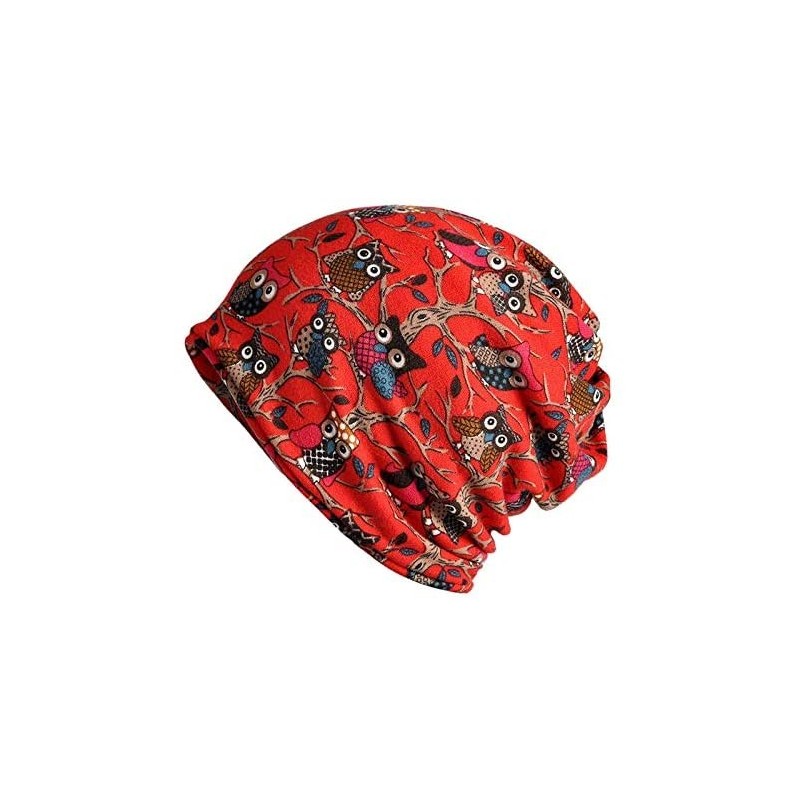 Skullies & Beanies Men Women's Cotton Baggy Slouchy Beanie Chemo Hat Cap Scarf - Red - CC193TXZCIA $23.02
