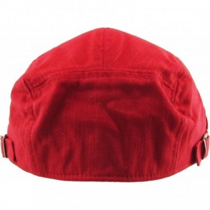 Newsboy Caps Classic Solid Cotton Denim Newsboy Ivy Gatsby Cabbie Ascot Hat Cap Adjustable - (107) Red - CH11JFLVWYF $27.51