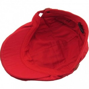 Newsboy Caps Classic Solid Cotton Denim Newsboy Ivy Gatsby Cabbie Ascot Hat Cap Adjustable - (107) Red - CH11JFLVWYF $27.51