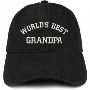 Baseball Caps World's Best Grandpa Embroidered Brushed Cotton Cap - Black - C318CUL8TIU $35.62