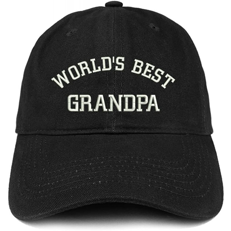 Baseball Caps World's Best Grandpa Embroidered Brushed Cotton Cap - Black - C318CUL8TIU $15.58