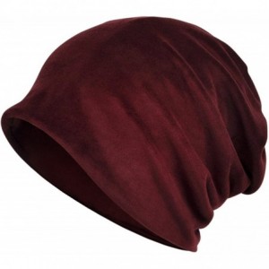 Skullies & Beanies Women's Multifunction Pure Velvet Pattern Hat Skull Cap Scarf - Red Wine - CH188C9OGDO $28.08