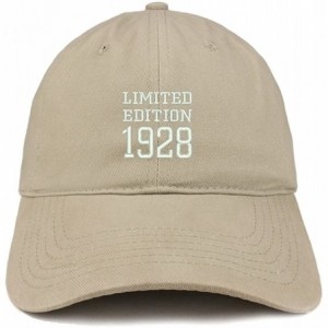 Baseball Caps Limited Edition 1928 Embroidered Birthday Gift Brushed Cotton Cap - Khaki - CF18D9ATAXN $34.86