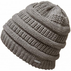 Skullies & Beanies Knitted Beanie Hat for Women & Men - Deliciously Soft Chunky Beanie - Light Grey - CK18NLESTMY $20.32