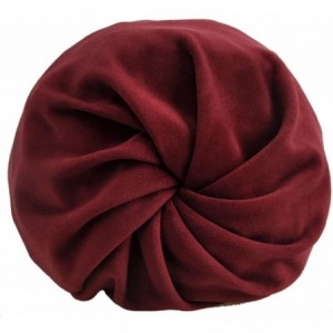 Skullies & Beanies Women's Multifunction Pure Velvet Pattern Hat Skull Cap Scarf - Red Wine - CH188C9OGDO $29.09