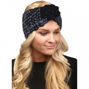 Cold Weather Headbands Women's Soft Knitted Winter Headband Head Wrap Ear Warmer (Flower-Black) - Flower-Black - CI18IN3OKEA ...