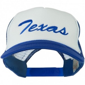 Baseball Caps Mid States Texas Embroidered Foam Mesh Back Cap - Royal White - CL11M6KHBL5 $27.11