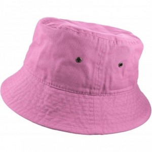 Bucket Hats 100% Cotton Packable Fishing Hunting Summer Travel Bucket Cap Hat - Light Pink - CX18DOEQT5H $39.28