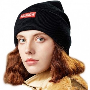 Skullies & Beanies 50% Wool Short Knit Fisherman Beanie for Men Women Winter Cuffed Hats - 6-black - CU18Z34Q6NQ $16.48