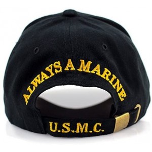 Baseball Caps USMC Marine Baseball Cap with Emblem- Semper Fi and Motto - Black - CK185R5REY6 $13.44