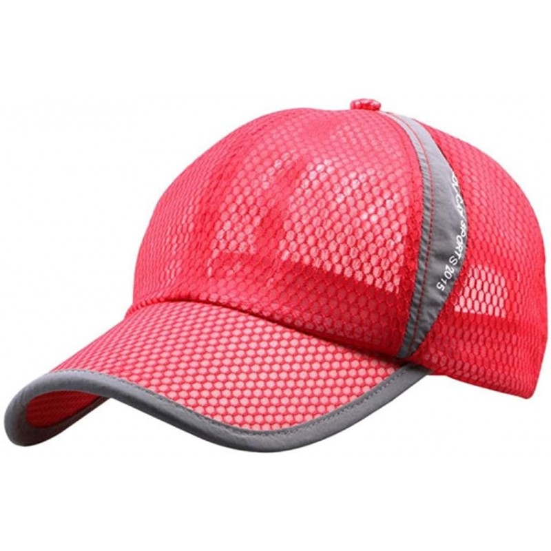 Baseball Caps Caps- Unisex Baseball Cap Punk Style Rivet Hat Silver Spikes Studs Snapback Caps Hip Hop Hat - Red - CZ12GILG64...