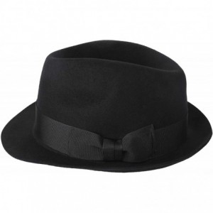 Fedoras Unisex Wool Trilby Felt Fedora Hats Short Brim Panama Jazz Bowler Hat - 138-black - CF18L9RLLG9 $43.26
