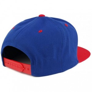 Baseball Caps Queen Two Tone Embroidered Flat Bill Snapback Cap - Royal Red - CE17YXNILD4 $39.45