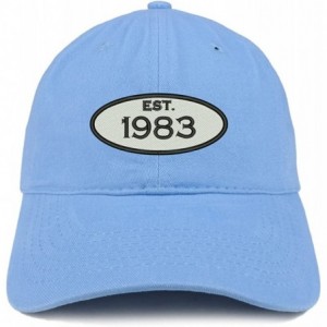 Baseball Caps Established 1983 Embroidered 37th Birthday Gift Soft Crown Cotton Cap - Carolina Blue - CG180L7C673 $18.64