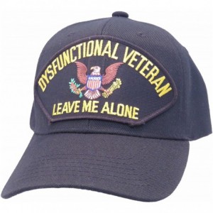 Baseball Caps Dysfunctional Veteran- Leave Me Alone (Lettering Now Silver) Cap - CK182K6YMGC $33.94