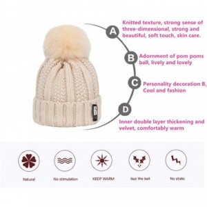 Skullies & Beanies Winter Pom Poms Ball Hat for Women Girl 's Knitted Cap Thick Skullies Beanies - 5 - CP18IS837S4 $32.96
