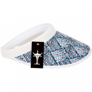 Baseball Caps Two-Tone Weave Clip-On Visor - Blue - CA17YZCZS2R $23.20