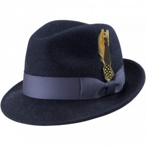 Fedoras Men's Pinch Crushable Litefelt Snap Brim Hat H-37 - Navy - CY18MI83KNE $88.64