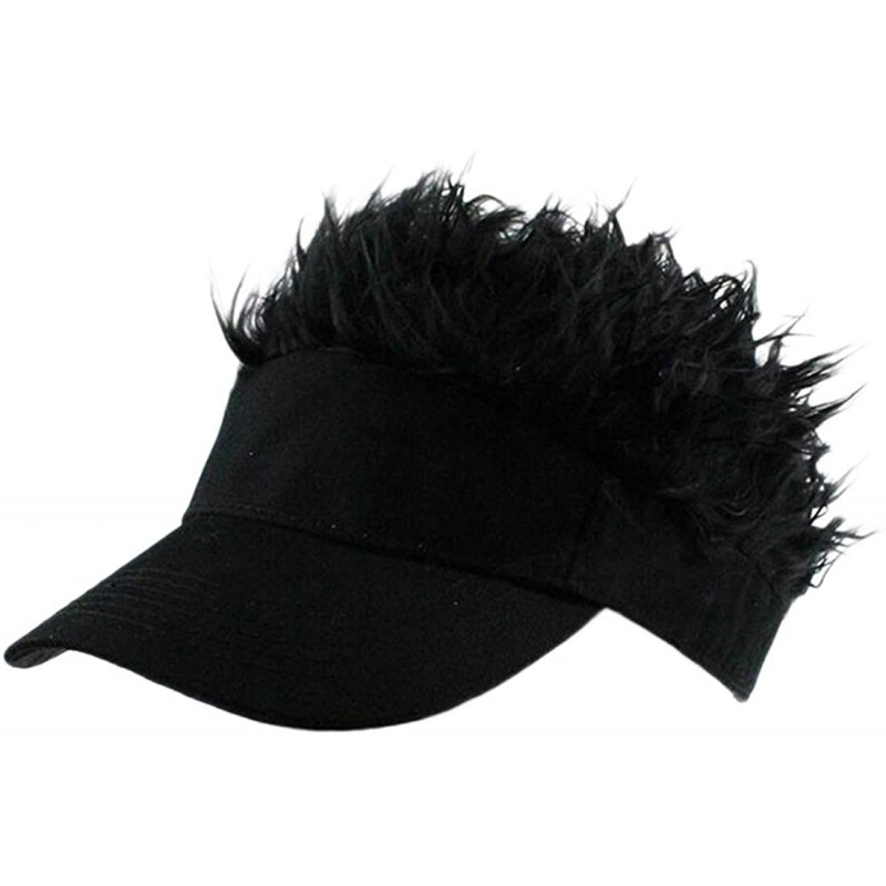 Visors Flair Hair Sun Visor Cap with Fake Hair Wig Baseball Cap Hat - Color3 - CV18DQS20A4 $17.61