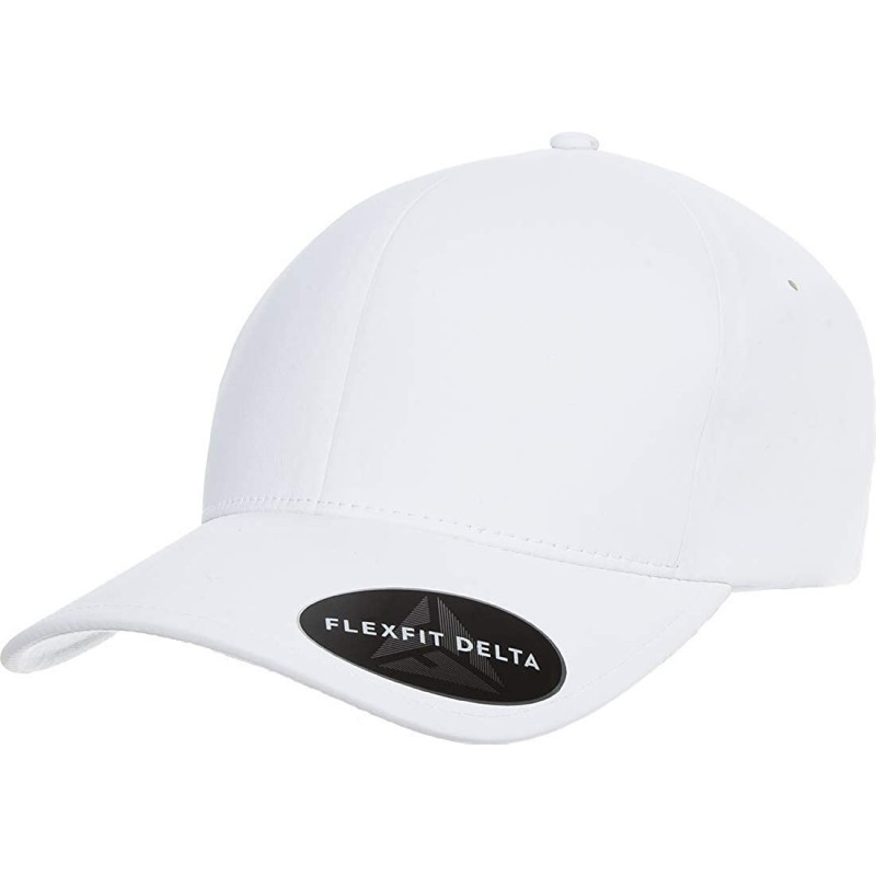 Baseball Caps Flexfit Delta 180 Ballcap - Seamless- Lightweight- Water Resistant Cap w/Hat Liner - White - C118GUYZQGR $18.65