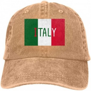 Baseball Caps 2 Pack Vintage Baseball Cap- Unisex Italian Flag and Word Italy Adjustable Baseball Hats Dad Hat - Natural - CS...