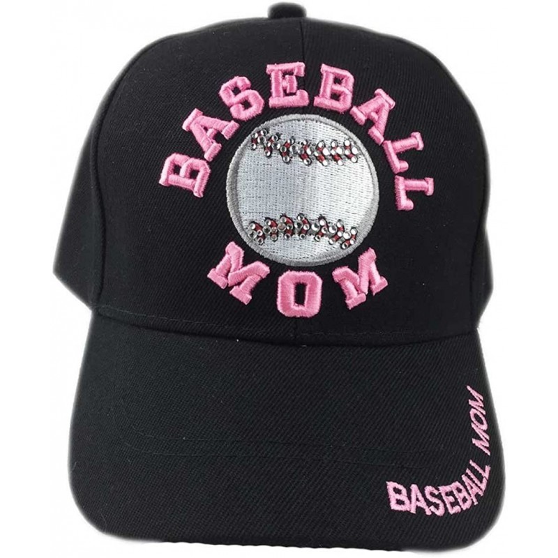 Baseball Caps Stone Bling Bling Baseball Soccer Basketball Football Sport Mom Cap - Baseball Black - CC182XENQRR $29.82