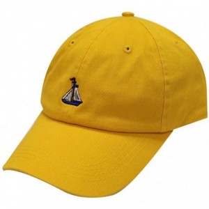 Baseball Caps Boat Small Embroidered Cotton Baseball Cap - Gold - CL12H0G3NQL $26.28