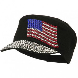 Baseball Caps American Flag Stones Military Cap - Black - CS11P5HIEWV $53.71